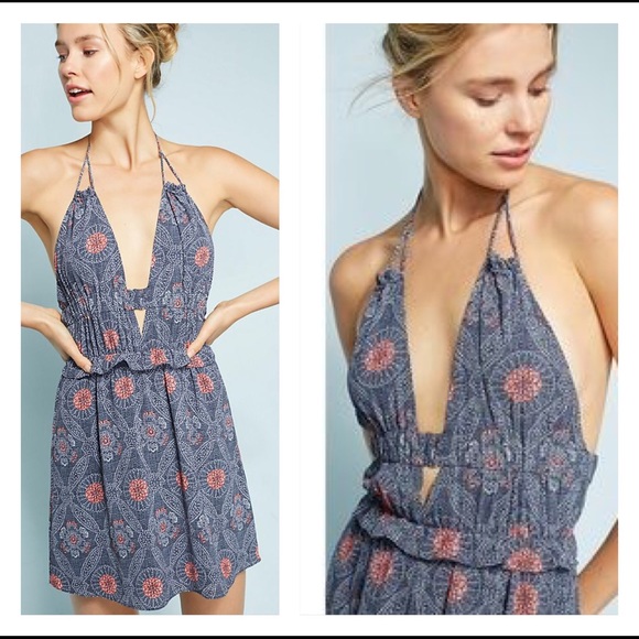 NWT ANTHROPOLOGIE Tavik Rose Halter Dress Size XS - Picture 7 of 7